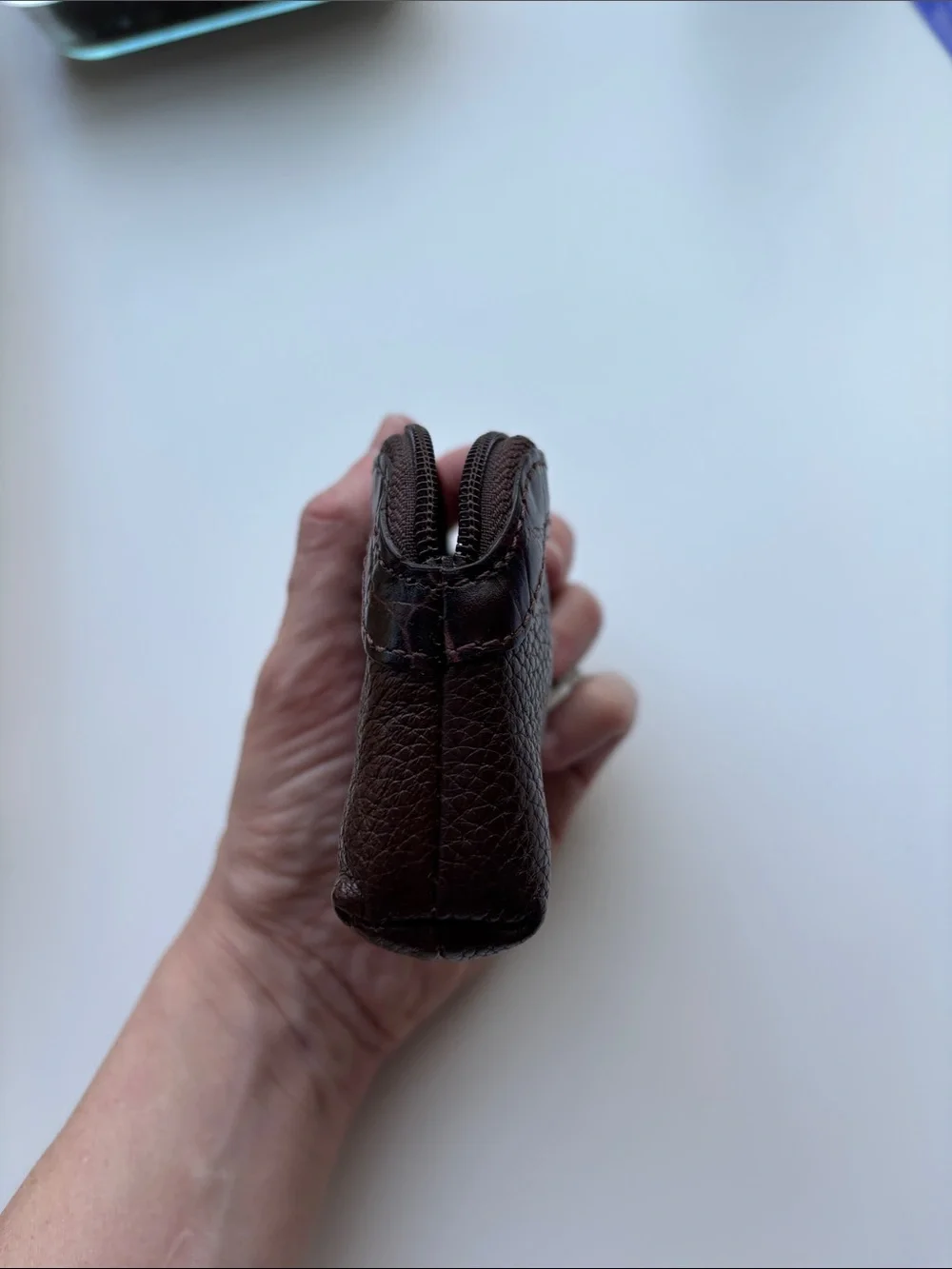 Brighton Dark Brown Pebbled Leather Heart Coin Wallet or Jewelry Bag